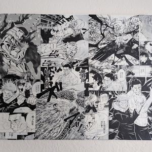 Itadori and Todo vs Hanami an Jujitsu Kaisen Manga Wall Art
